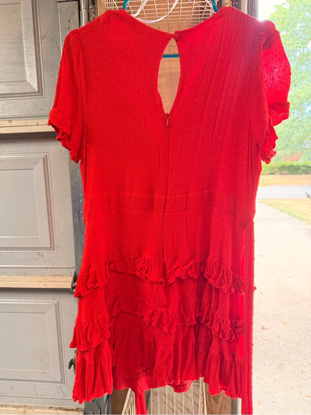 Lulu's Red Ruffle Wrap Mini Dress - Picture 2 of 3